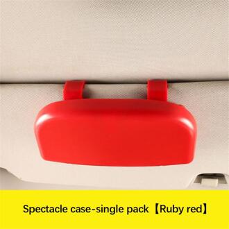 Draagbare Auto Bril Case Zonneklep Multifunctionele Universele Zonnebril Doos Hittebestendige Schokbestendig Zonnebril Opbergdoos rood