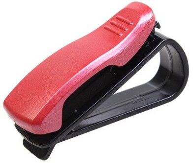 Draagbare Auto Bril Gevallen Ticket Kaart Klem Auto Zonneklep Zonnebril Houder Auto-accessoires Creatieve Opslag rood-A