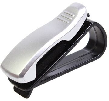 Draagbare Auto Bril Gevallen Ticket Kaart Klem Auto Zonneklep Zonnebril Houder Auto-accessoires Creatieve Opslag zilver-B