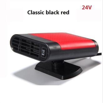 Draagbare Auto Heater 12 V/24 V High Power Auto Voorruit Heater Snelle Verwarming Ventilator Ontdooier Voor Sneeuw verwijdering 24Vblack rood