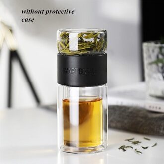 Draagbare Auto Thee Water Fles Reizen Drinkware Double Wall Thee Zetgroep Tumbler Kantoor Theekopje Roestvrijstalen Thee Filters zwart