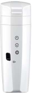 Draagbare Auto Verwarming Cup 12V 24V 350Ml Elektrische Warmte Water Cup Lcd Display Temperatuur Ketel Koffie Thee melk Rvs wit