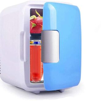 Draagbare Auto Vriezer 4L Mini Koelkast Koelkast Auto Koelkast Cooler Heater Universele Voertuig Onderdelen Blauw