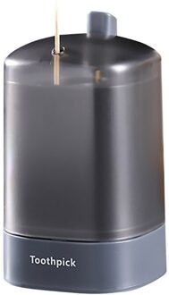 Draagbare Automatische Tandenstoker Houder Container Tarwe Stro Huishoudelijke Tafel Tandenstoker Opbergdoos Tandenstokers Dispenser Grijs
