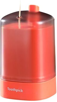 Draagbare Automatische Tandenstoker Houder Container Tarwe Stro Huishoudelijke Tafel Tandenstoker Opbergdoos Tandenstokers Dispenser oranje