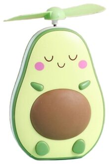 Draagbare Avocado Vorm Handheld Mini Luchtkoeler Ventilator Met Licht Invullen Spiegel Usb 425B GN