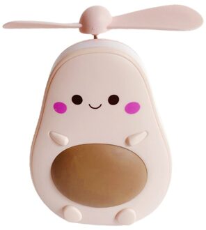 Draagbare Avocado Vorm Handheld Mini Luchtkoeler Ventilator Met Licht Invullen Spiegel Usb 425B PK2