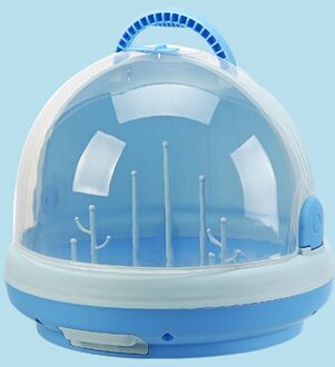 Draagbare Baby Fles Rack Opbergdoos Organizer Dust Proof Drogen Plank Doos Babymelk Zuigfles Droger Doos Baby Accessoire blauw