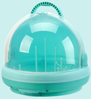 Draagbare Baby Fles Rack Opbergdoos Organizer Dust Proof Drogen Plank Doos Babymelk Zuigfles Droger Doos Baby Accessoire groen