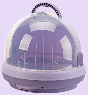 Draagbare Baby Fles Rack Opbergdoos Organizer Dust Proof Drogen Plank Doos Babymelk Zuigfles Droger Doos Baby Accessoire paars