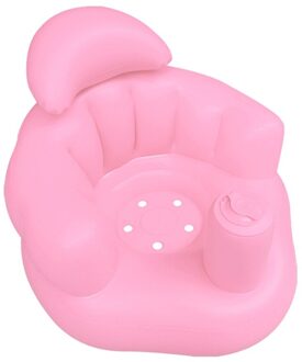 Draagbare Baby Leren Seat Opblaasbare Bad Stoel Pvc Sofa Douche Kruk Voor Spelen Eten Baden Loungen roze
