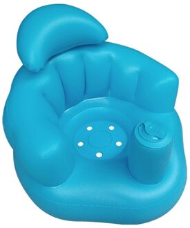 Draagbare Baby Leren Seat Opblaasbare Bad Stoel Pvc Sofa Douche Kruk Voor Spelen L9CD Blauw