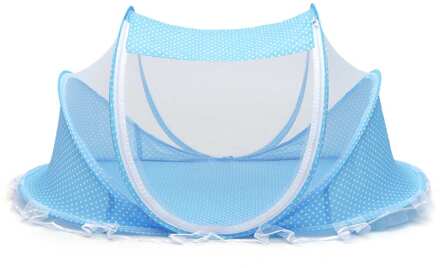 Draagbare Babybedje Netting Zomer Opvouwbare Reizen Baby Klamboe Bed Met Kussen Matras Set Pasgeboren Slaap Bed Netting Tent lucht blauw