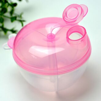 Draagbare Babyvoeding Opbergdoos Essentiële Granen Effen Kleur Baby Melkpoeder Dispenser Peuter Kids Snacks Container stijl 2 roze