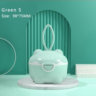 Draagbare Babyvoeding Opbergdoos Melkpoeder Essentiële Granen Cartoon Baby Peuter Snacks Container Formule Dispenser Storager groen S-beer