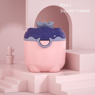 Draagbare Babyvoeding Opbergdoos Melkpoeder Essentiële Granen Cartoon Baby Peuter Snacks Container Formule Dispenser Storager roze L-kroon