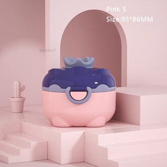 Draagbare Babyvoeding Opbergdoos Melkpoeder Essentiële Granen Cartoon Baby Peuter Snacks Container Formule Dispenser Storager roze S-kroon