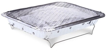 Draagbare Barbecue Bbq Grill Met Houtskool Wegwerp Aluminiumfolie Voor Thuis Outdoor Reizen Vissen Camping Accessoires