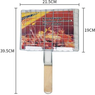 Draagbare Barbecue Grillen Mand Rvs Non Stick Barbecue Gereedschap Mesh Voor Vis Groente Steak Vlees Hamburger klein