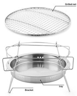 Draagbare Barbecue Rooster Outdoor Rvs Grill Mini Ronde Houtskool Opvouwbare Bbq Grill Outdoor Camping Picknick Hulpmiddel Levert