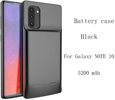 Draagbare batterij case voor Samsung note 10 5200mAh Extra Shockproof Beschermhoes voor Galaxy Note10 + 6000mAh Zwart For Note 10 zwart
