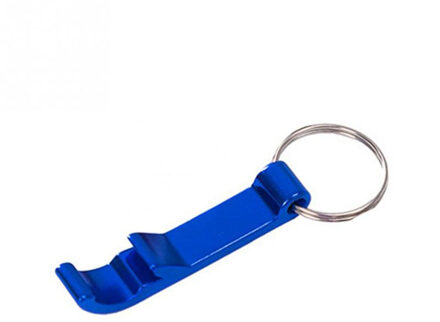 Draagbare Bier Flesopener Sleutelhanger 4 In 1 Pocket Aluminium Bier Flesopener Kan 6 Kleuren Wedding Party Favor Bar tool blauw