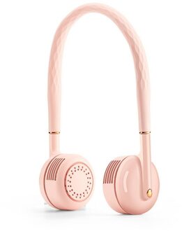 Draagbare Bladloze Opknoping Dual Cooling Neck Fan Usb Opladen Outdoor Sport Flexibele Nekband Mini Luchtkoeler Conditioner Roze