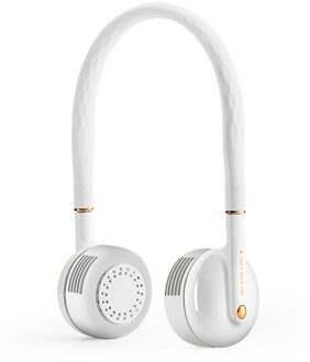 Draagbare Bladloze Opknoping Dual Cooling Neck Fan Usb Opladen Outdoor Sport Flexibele Nekband Mini Luchtkoeler Conditioner wit