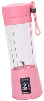 Draagbare Blender Elektrische Juicer Cup Fruit Smoothie Baby Voedsel Mengen Machine 400Ml 6 Modellen Beschikbaar roze 3S