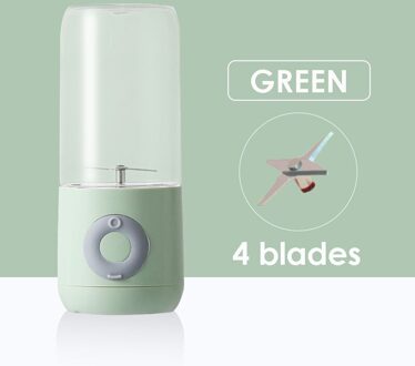 Draagbare Blender Elektrische Usb Mixer Juicer Machine 500Ml Mini Voedsel Smoothie Processor Hand Held Persoonlijke Fruit Squeezer Juicer groen 4 blades