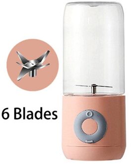 Draagbare Blender Elektrische Usb Mixer Juicer Machine 500Ml Mini Voedsel Smoothie Processor Hand Held Persoonlijke Fruit Squeezer Juicer Roze