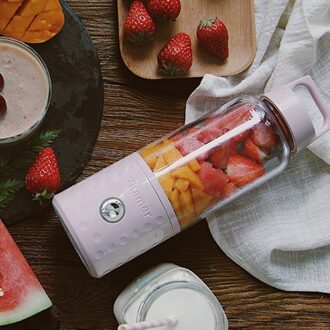 Draagbare Blender, Smoothie Blender Usb Juicer Cup, Fruit Mengmachine Met Oplaadbare Batterijen, Afneembare roze