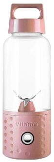 Draagbare Blender, Smoothie Blender Usb Juicer Cup, Fruit Mengmachine Met Oplaadbare Batterijen, Afneembare roze