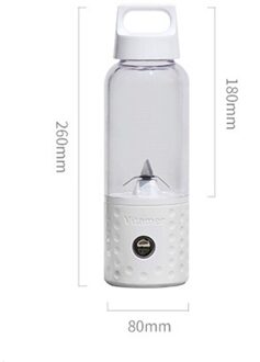 Draagbare Blender, Smoothie Blender Usb Juicer Cup, Fruit Mengmachine Met Oplaadbare Batterijen, Afneembare wit