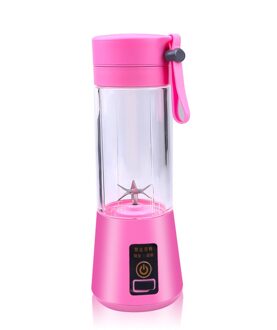 Draagbare Blender Usb Juicer Cup Multifunctionele Fruit Mixer Maker Zes Blade Machine Smoothies Staafmixer Babyvoeding roze 6 Blade