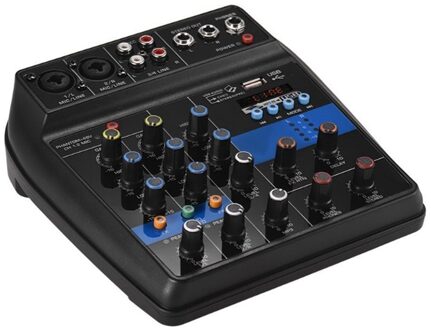 Draagbare Bluetooth A4 Sound Mixing Console Audio Mixer Record 48 V Phantom Power Effecten 4 Kanalen Audio Mixer Met Usb (Eu Plu