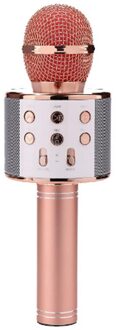 Draagbare Bluetooth Karaoke Microfoon Led Studio Record Draadloze Microfoon Luidspreker Voor Muziek Zingen Voor Huishoudelijke Karaoke champagne