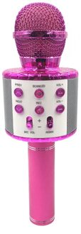 Draagbare Bluetooth Karaoke Microfoon Led Studio Record Draadloze Microfoon Luidspreker Voor Muziek Zingen Voor Huishoudelijke Karaoke roze