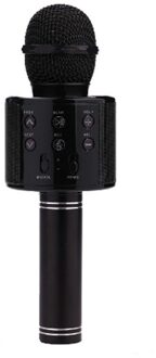 Draagbare Bluetooth Karaoke Microfoon Led Studio Record Draadloze Microfoon Luidspreker Voor Muziek Zingen Voor Huishoudelijke Karaoke zwart