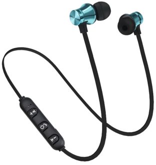 Draagbare Bluetooth Magneet Nekband Draadloze Sport Oortelefoon Hoofdtelefoon Headset Differeent Kleur Voor Iphone Samsung Huawei Xiaomi blauw