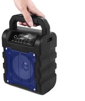 Draagbare Bluetooth Speaker Tf Aux Fm Radio Stereo Subwoofer Met Microfoon Blauw