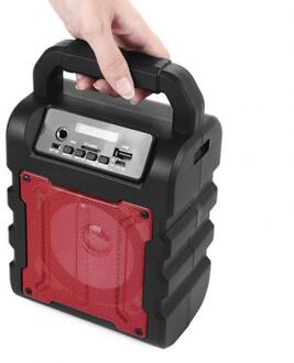 Draagbare Bluetooth Speaker Tf Aux Fm Radio Stereo Subwoofer Met Microfoon Rood