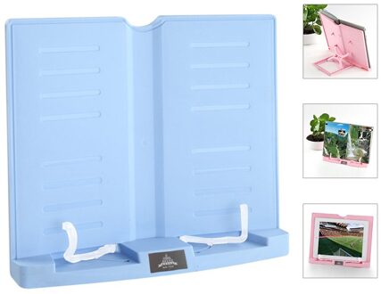 Draagbare Boek Stand Verstelbare 6 Hoeken Boek Document Houder Opvouwbare Bookstand Handen Gratis Bureau Lezen Voor Textbook Tablet Blauw