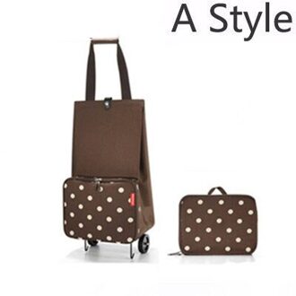 Draagbare Boodschappentas vrouwen Grote Groenten Trolley Tassen Op Wielen De Markt Folding Pull Winkelwagen Boodschappentassen Voor organizer A StylePurple streep