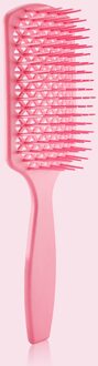 Draagbare Borstel Hoofdhuid Massage Kam Salon Vrouwen Rubber Anti-Slip Handvat Droog Nat Kappers Stijl Tool Haarborstel Gezondheid zorg roze