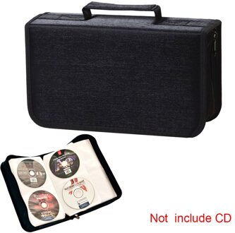Draagbare Box Disc Auto Houder Thuis 128 Cd 'S Dvd Zwart Ruimtebesparend Dvd Opbergtas Reizen Grote Capaciteit Cd Wallet rits