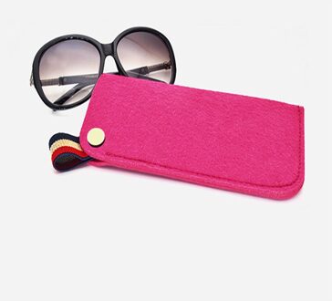 Draagbare Bril Organizer Tas Voor Vrouwen Mannen Unisex Glazen Doos Vilt Zonnebril Zak Brillen Gevallen rood