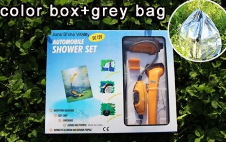 Draagbare Camping Douche Set Usb Dc 12V Druk Douche Wandelen Outdoor Reizen Auto Pet Wasmachine geel camp douche
