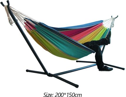 Draagbare Canvas Hangmat Dikker Stoel Schommel Outdoor Tuin Sport Home Reizen Leisure Camping Streep Opknoping Bed Zonder Stand