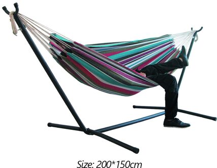 Draagbare Canvas Hangmat Dikker Stoel Schommel Outdoor Tuin Sport Home Reizen Leisure Camping Streep Opknoping Bed Zonder Stand
